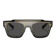 Dolce & Gabbana DG 6125 327787 Unisex Square Sunglasses D&G Gold Logo on Black 35mm