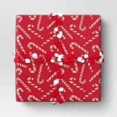 30&rdquo; 20 sq ft Christmas Roll Wrap Scattered Candy Canes - Wondershop&trade;