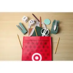 Reusable Bag / Basket Print Tote Red
