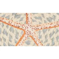 Earth Rugs Coastal Pencil Starfish Printed Round Jute Trivet &ndash; 10" Table Protector