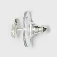 Sterling Silver Cubic Zirconia and Butterfly Stud Earring Set 3pc - A New Day&trade; Silver