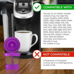 PureLine Reusable K Cups for Keurig, K CUP Coffee Filter Refillable Single K CUP for Keurig 2.0 1.0, BPA Free (4 Pack)