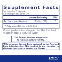 Pure Encapsulations Saccharomyces Boulardii - Natural Probiotic to Balance Intestinal Flora - 60 Capsules