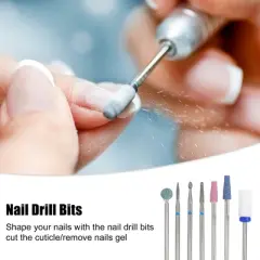 Unique Bargains Emery Nail Drill Bits Set for Acrylic Nails 3/32 Inch Nail Art Tools 40mm Length Colorful 7 Pcs