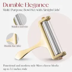 Bellemain Adjustable Thickness Cheese Slicer &ndash; Includes Replacement Stainless Steel Cutting Wire for Precision Slicing