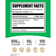 BulkSupplements Coleus Forskohlii Extract (7.5% Forskolin) Powder