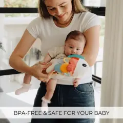 Soft Baby Sensory Toy with Tummy Time Mirror &ndash; Entertaining Fish Toy for Infants 0-12 Months with Rattle & Crinkle Paper &ndash; Perfect Baby Shower Gift