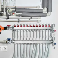 VEVOR 12-Branch Radiant Heat Manifold, 1/2" PEX Tubing Manifold, Stainless Steel PEX Manifold for Hydronic Radiant Floor Heating, Silver