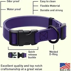 Dogline Biothane Waterproof Collar with QR Buckle Purple