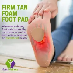 Mars Wellness Metatarsal Firm Tan Foam Foot Pad - 6 Pairs