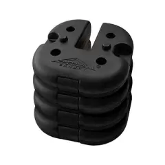 Caravan Canopy Sports CVAN10001200011 Black Durable Rubber Coated 6 Pound Cement Core Canopy Shade Tent Outdoor Weight Plates, Set of 4