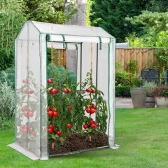 Costway 39'' x 32'' x 59'' Walk-in Garden Greenhouse Warm House for Plant Growing