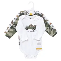 Hudson Baby Infant Boy Cotton Long-Sleeve Bodysuits, Animal Adventure 3-Pack