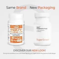 SuperSmart Injuv Hyaluronic Acid 280mg per Day - Highly Bioavailable Patented Hyaluronic Acid HA Supplement | Gluten Free - 60 Softgels