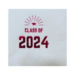 Paper Frenzy Paper Frenzy Graduation Foil Stamped Party Napkins Class of 2024 - 25 pack