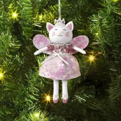 4.5" Silver Cat with Tiara Christmas Ornament Cat - Wondershop&trade;