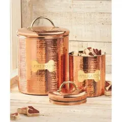 Amici Pet King Charles Copper Dog Medium Canister 7 Inch, 38 oz. , Copper Gold