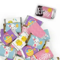 124 Pcs Easter Candy Party Favors Hershey's Miniatures & Chocolate Kisses (1.52 lbs, Approx. 124 Pcs)