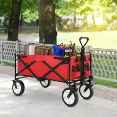 FDW Folding Wagon Heavy-Duty Folding Utility Cart Garden Cart 330 lbs Capacity