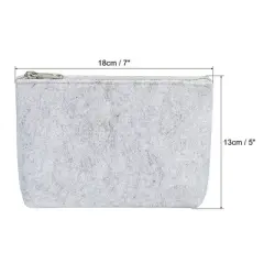 Unique Bargains Office Felt Stationery Storage Zipper Pen Pencil Bag