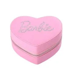 Barbie Heart Shaped Zippered Jewelry Travel Case
