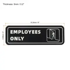 Unique Bargains Acrylic Self-Adhesive Decor Business Employee Only Sign