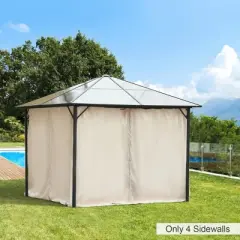Resenkos Gazebo Pergola Privacy Panels,9.84' x 13.1' Gazebo Sidewall Set with Hooks/C-Rings, Light Gray