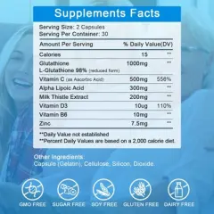 Alliwise Liposomal Glutathione Supplement, Max Absorption, Powerful Antioxidant, 120 Softgels