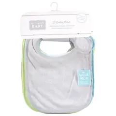 Hudson Baby Infant Boy Rayon from Bamboo Terry Bibs, Gray Mint Lime, One Size