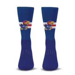 NCAA Kansas Jayhawks Streak Team Color Crew Socks - L