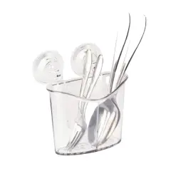 Better Houseware Heavy-Duty Suction-Cup Cutlery Holder, Clear