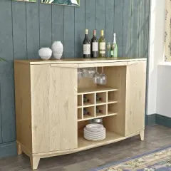 51" Classic Wood Buffet Bar Cabinet with Wine Rack - Home Essentials