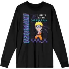 Naruto Shippuden Uzumaki Chibi Women's Black Long Sleeve T-shirt
