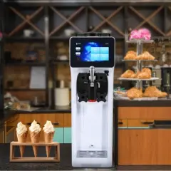 VEVOR Commercial Ice Cream Machine, 10.6 QT/H Yield, 1000W Single Flavor Countertop Soft Serve Ice Cream Maker, 4L Hopper 1.6L Cylinder