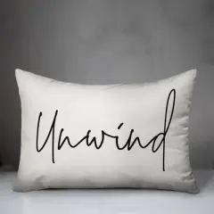 Creative Products Unwind Script White and Black 14x20 Indoor / Outdoor Pillow