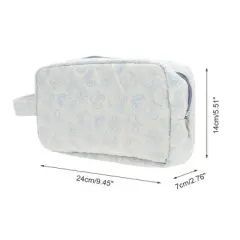 Unique Bargains Compact Rectangle Hearts Makeup Bag 1 Pc