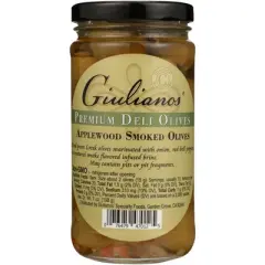 Giuliano Applewood Smoked Olives - Case of 6 - 7 oz.