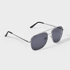 Men's Aviator Metal Sunglasses - Goodfellow & Co&trade; Silver: Impact-Resistant, Maximum UV Protection