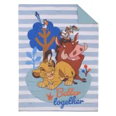 Disney The Lion King Blue, Tan, and Orange, Better Together 4 Piece Toddler Bed Set