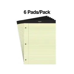 Staples Notepads 8.5" x 11.75" Wide Yellow 100 Sh./Pad 6 Pads/PK 478871