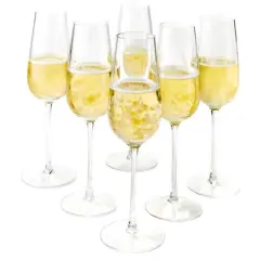 Blue Rose Polish Pottery 8oz. Opal Confetti Champagne Glass - Set of 6