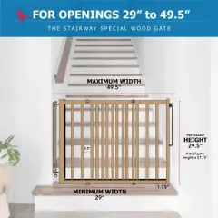 Cardinal Gates SS-30 Stairway Special Baby & Pet Safety Gate - Wood