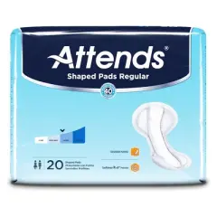 Attends Shaped Pads Regular Unisex Incontinent Pad Contoured 12 X 25.2 Inch SPDRA, Heavy, 80 Ct