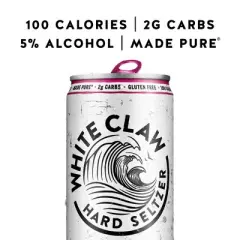 White Claw Black Cherry Hard Seltzer - 12pk/12 fl oz Slim Cans