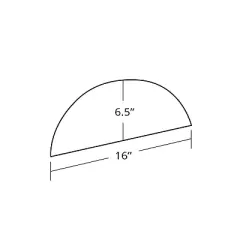 Azar Displays Mirror Half Round Header 6.5 x 16-inch 700045