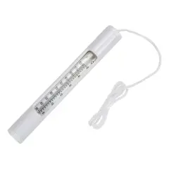 Northlight 6.75" White Round Swimming Pool Thermometer with White Cord
