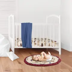 Sweet Jojo Designs Boy Baby Tummy Time Playmat Wild West Taupe Red and Blue