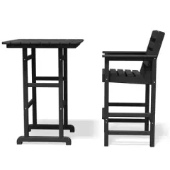 Hyleory 3-Piece HDPE Outdoor Patio Bar Set with Bar Stools