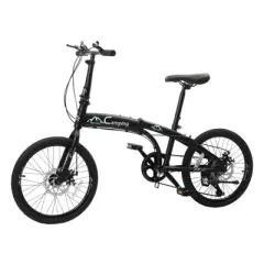 DSVIMOY 20-Inch Foldable Commuter Bicycle, 7-Speed Road Bike for Kids and Adults, Black, 33.86"*14.17"*24.8"