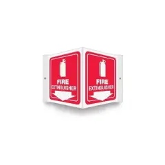 Accuform Fire Extinguisher Projection Sign White/Red 6"H x 5"W (PSP618)
